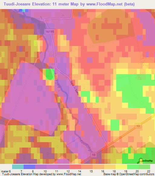 Tuudi-Joeaare,Estonia Elevation Map