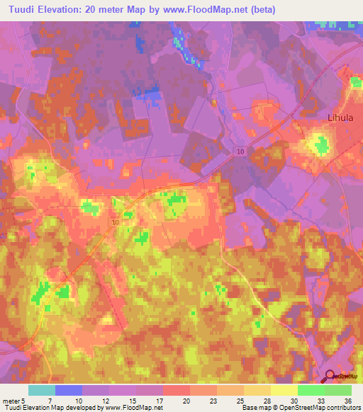 Tuudi,Estonia Elevation Map