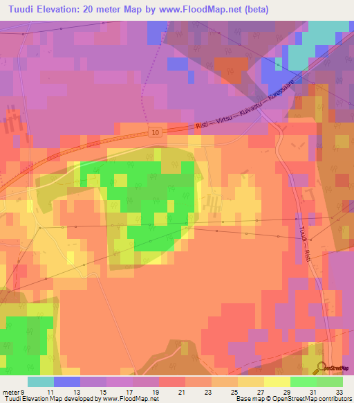 Tuudi,Estonia Elevation Map