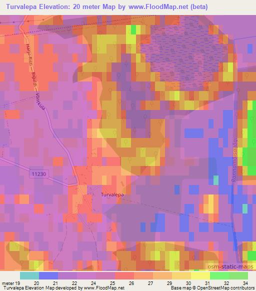 Turvalepa,Estonia Elevation Map