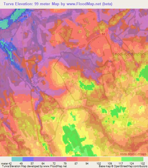 Turva,Estonia Elevation Map