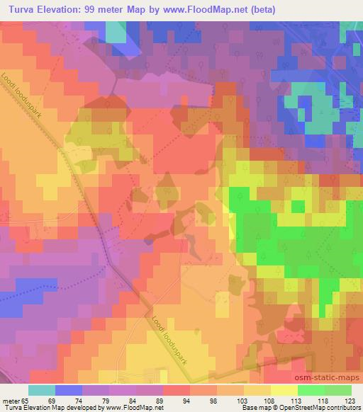 Turva,Estonia Elevation Map