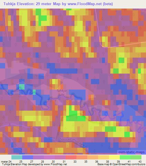 Tuhkja,Estonia Elevation Map