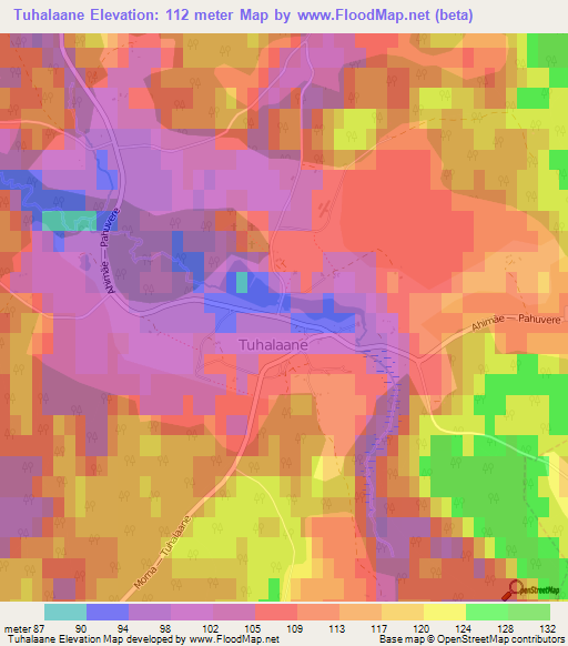 Tuhalaane,Estonia Elevation Map