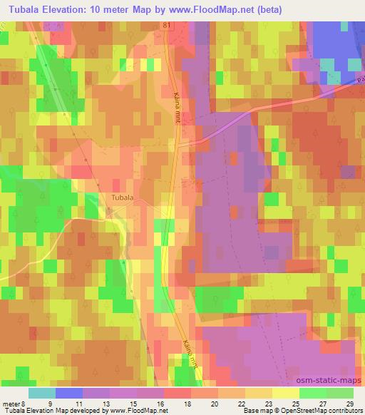 Tubala,Estonia Elevation Map