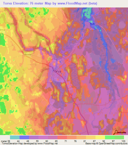 Torva,Estonia Elevation Map