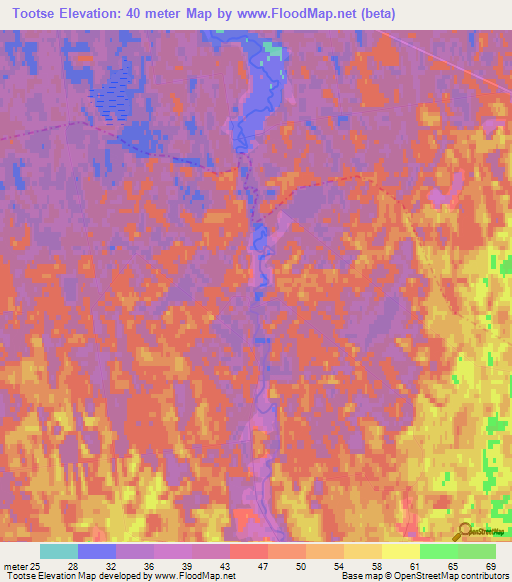 Tootse,Estonia Elevation Map