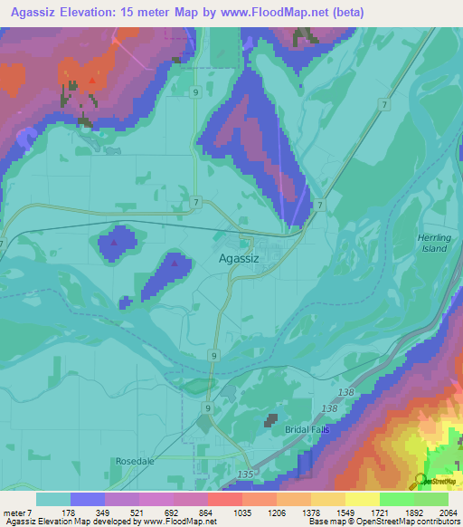 Agassiz,Canada Elevation Map