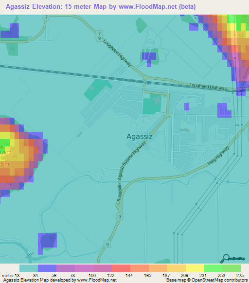 Agassiz,Canada Elevation Map