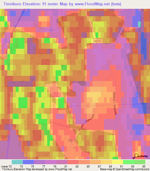 Tinnikuru,Estonia Elevation Map