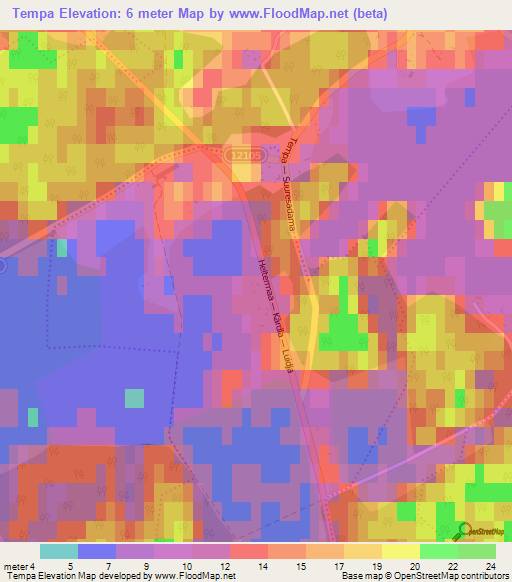 Tempa,Estonia Elevation Map