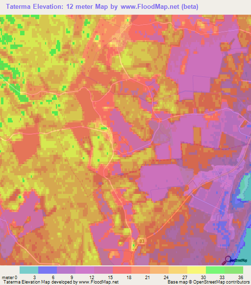 Taterma,Estonia Elevation Map