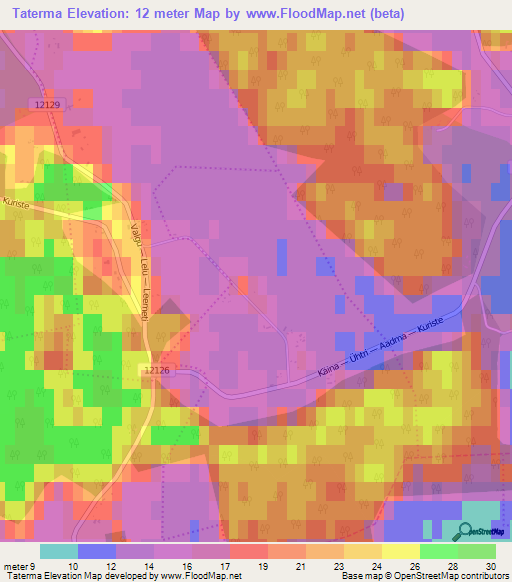 Taterma,Estonia Elevation Map