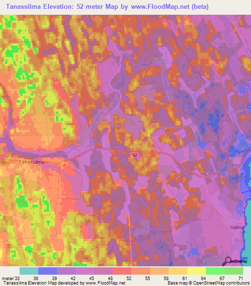 Tanassilma,Estonia Elevation Map