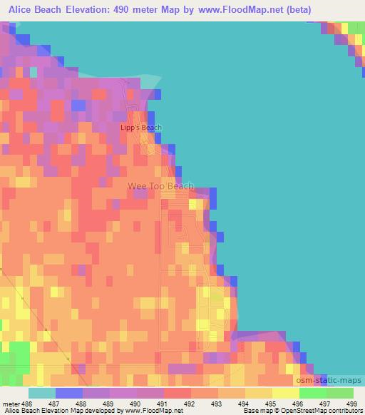 Alice Beach,Canada Elevation Map