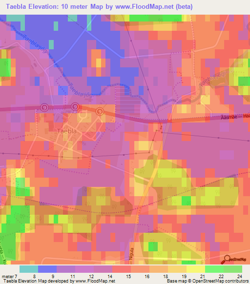 Taebla,Estonia Elevation Map