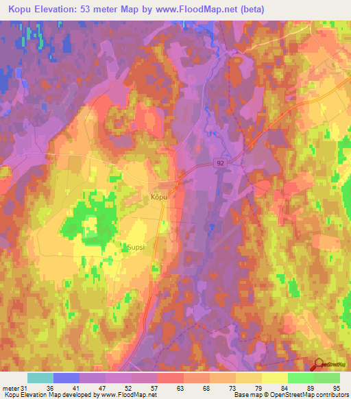 Kopu,Estonia Elevation Map