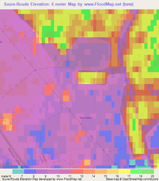 Suure-Roude,Estonia Elevation Map