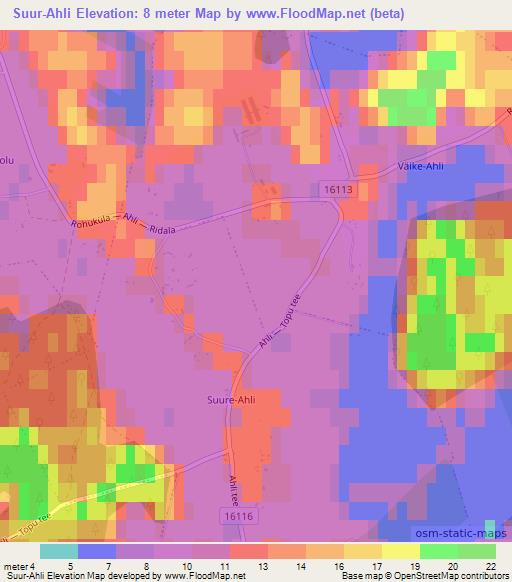 Suur-Ahli,Estonia Elevation Map