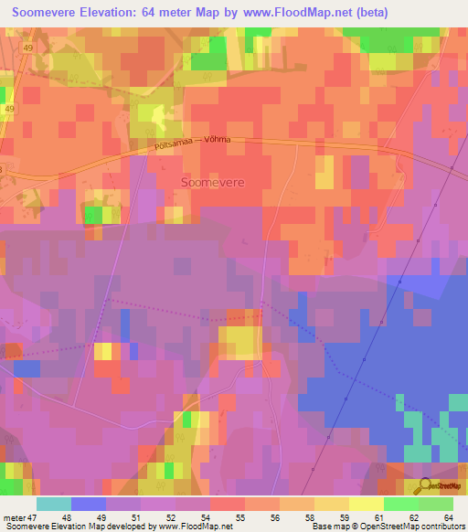 Soomevere,Estonia Elevation Map