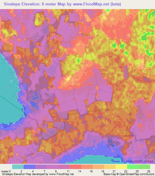 Sinalepa,Estonia Elevation Map