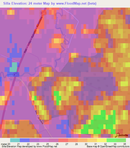 Silla,Estonia Elevation Map