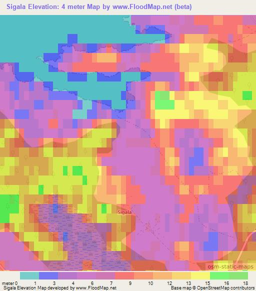 Sigala,Estonia Elevation Map