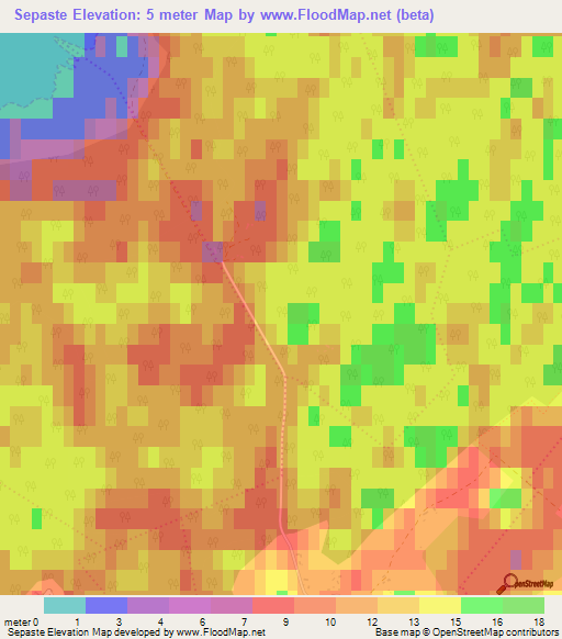 Sepaste,Estonia Elevation Map