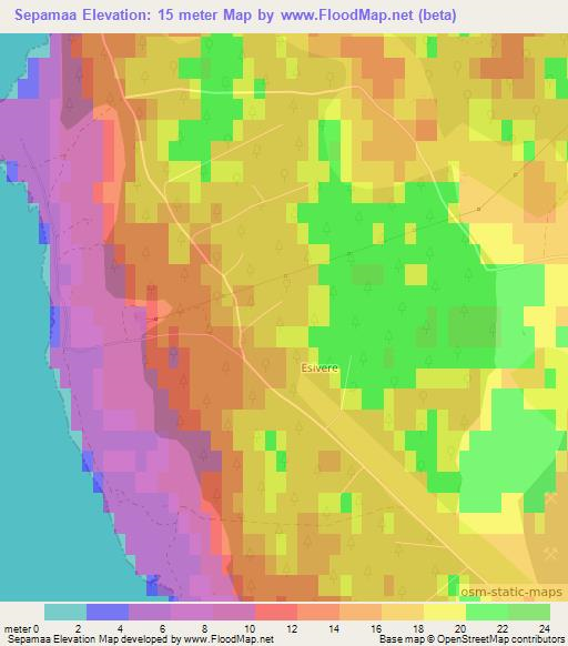 Sepamaa,Estonia Elevation Map