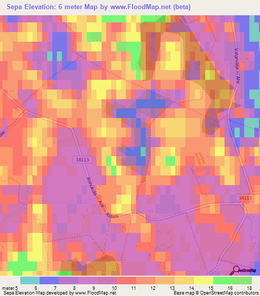 Sepa,Estonia Elevation Map