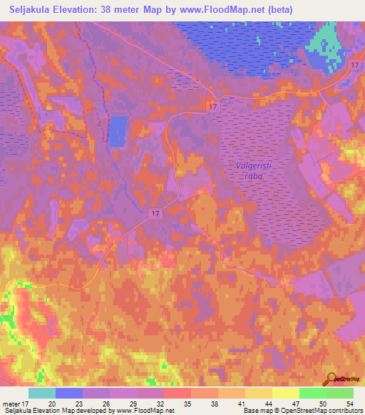 Seljakula,Estonia Elevation Map