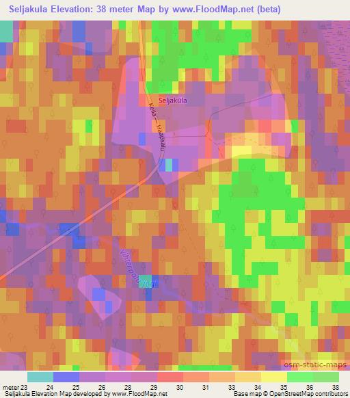 Seljakula,Estonia Elevation Map