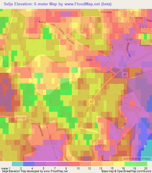 Selja,Estonia Elevation Map