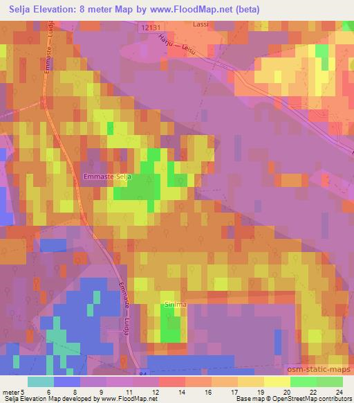 Selja,Estonia Elevation Map