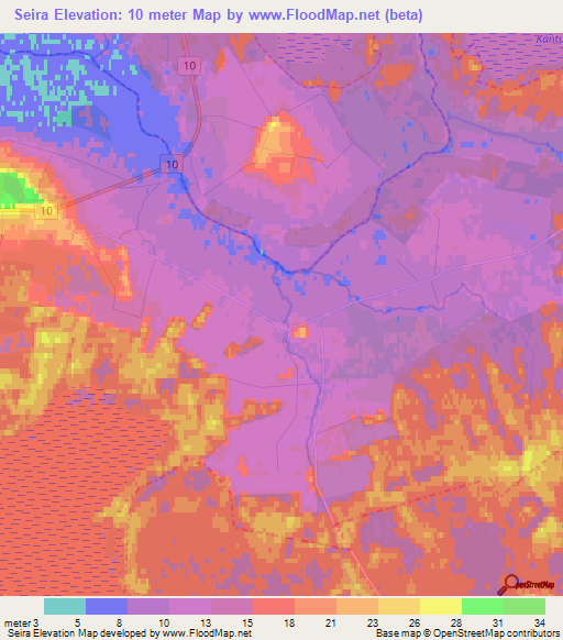 Seira,Estonia Elevation Map