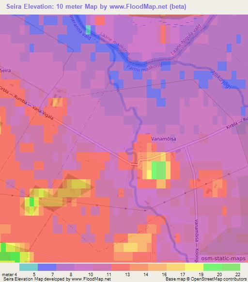 Seira,Estonia Elevation Map