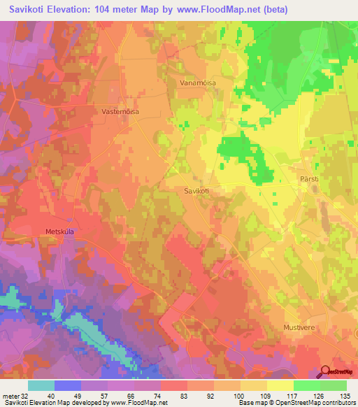 Savikoti,Estonia Elevation Map