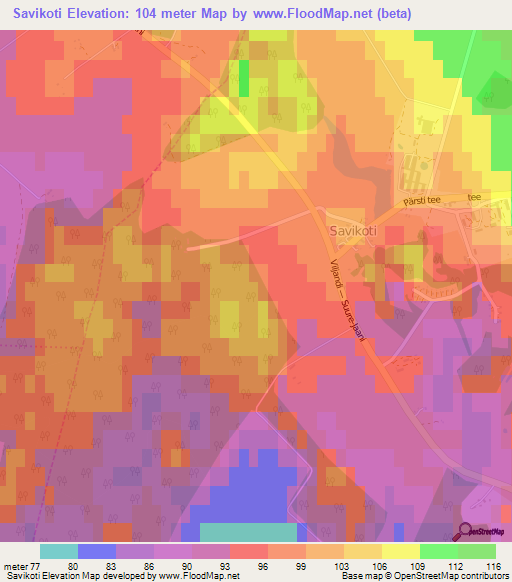 Savikoti,Estonia Elevation Map