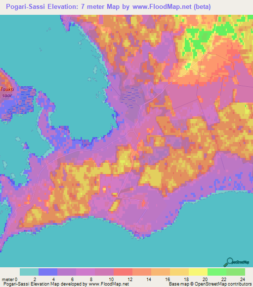 Pogari-Sassi,Estonia Elevation Map