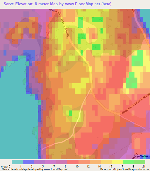 Sarve,Estonia Elevation Map