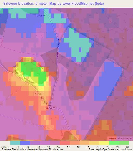 Salevere,Estonia Elevation Map