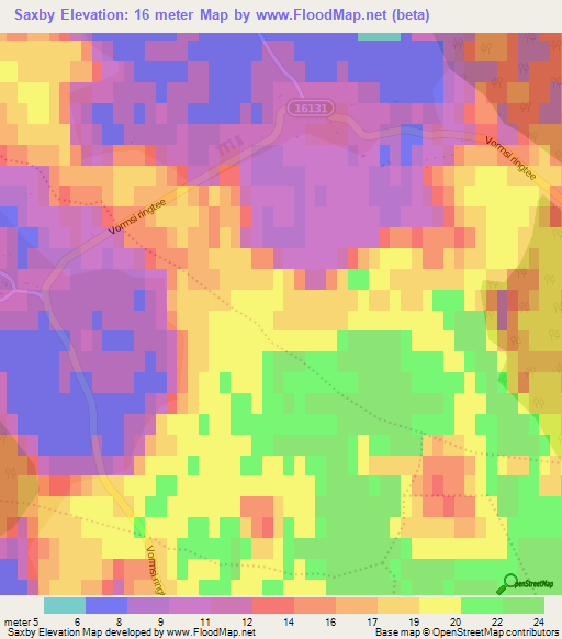 Saxby,Estonia Elevation Map