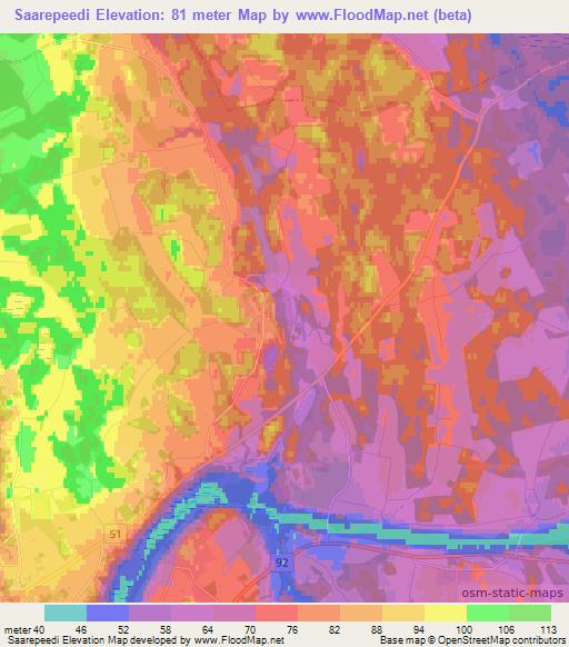 Saarepeedi,Estonia Elevation Map