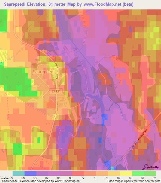 Saarepeedi,Estonia Elevation Map