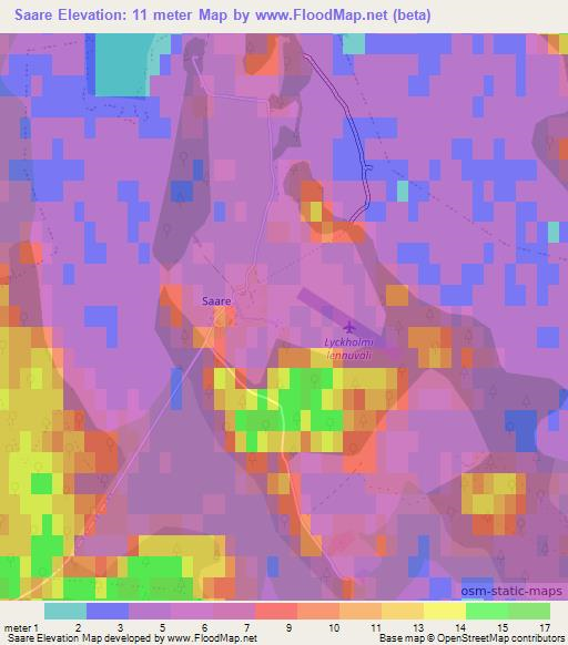 Saare,Estonia Elevation Map