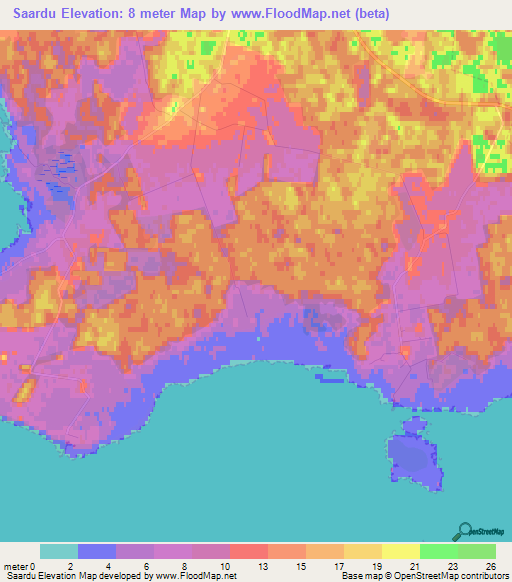 Saardu,Estonia Elevation Map