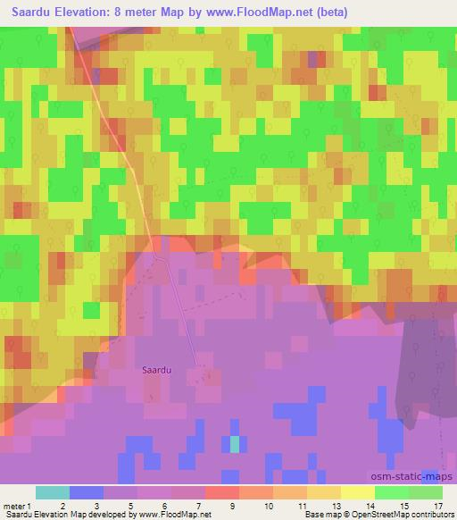 Saardu,Estonia Elevation Map