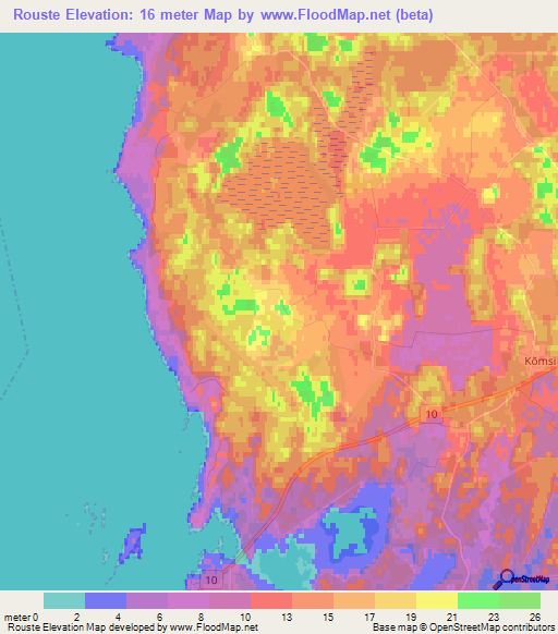 Rouste,Estonia Elevation Map