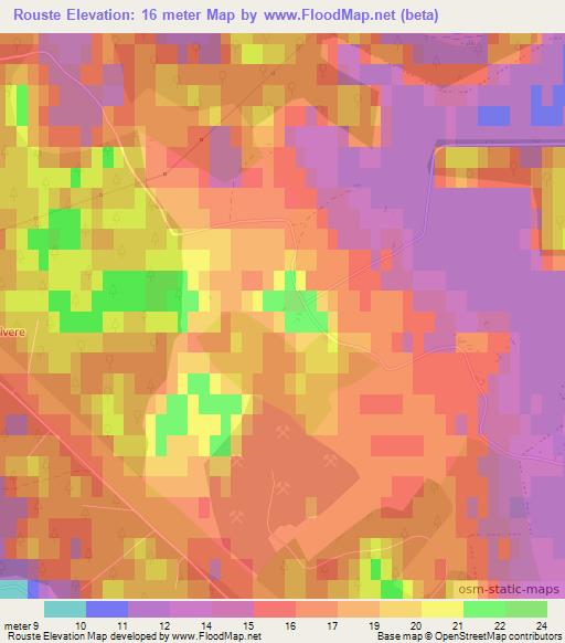 Rouste,Estonia Elevation Map