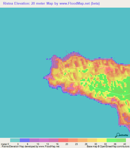 Ristna,Estonia Elevation Map